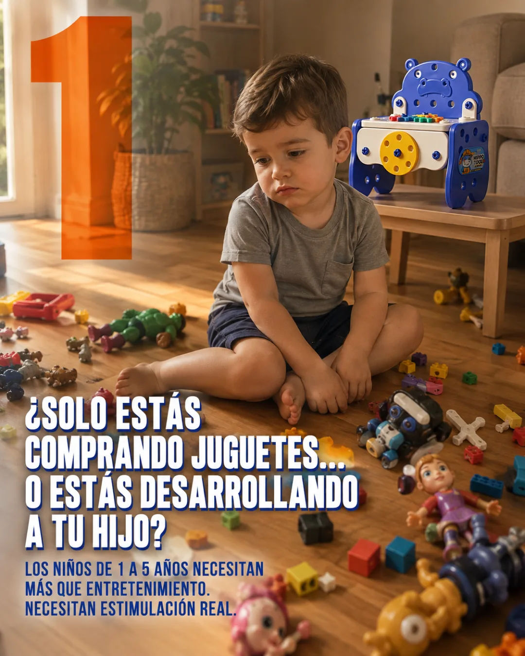 Niño jugando con la Caja De Herramientas Montessori