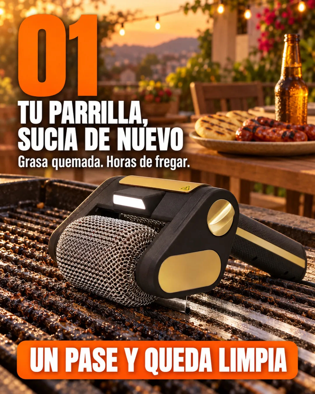 Cepillo Para Parrilla De Acero
