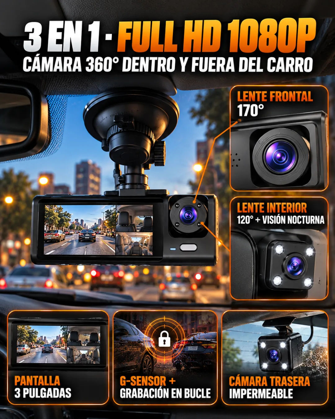 Grabadora de conducción 3 en 1