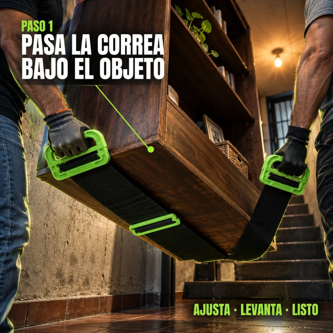 Cinturón para levantar objetos en uso real
