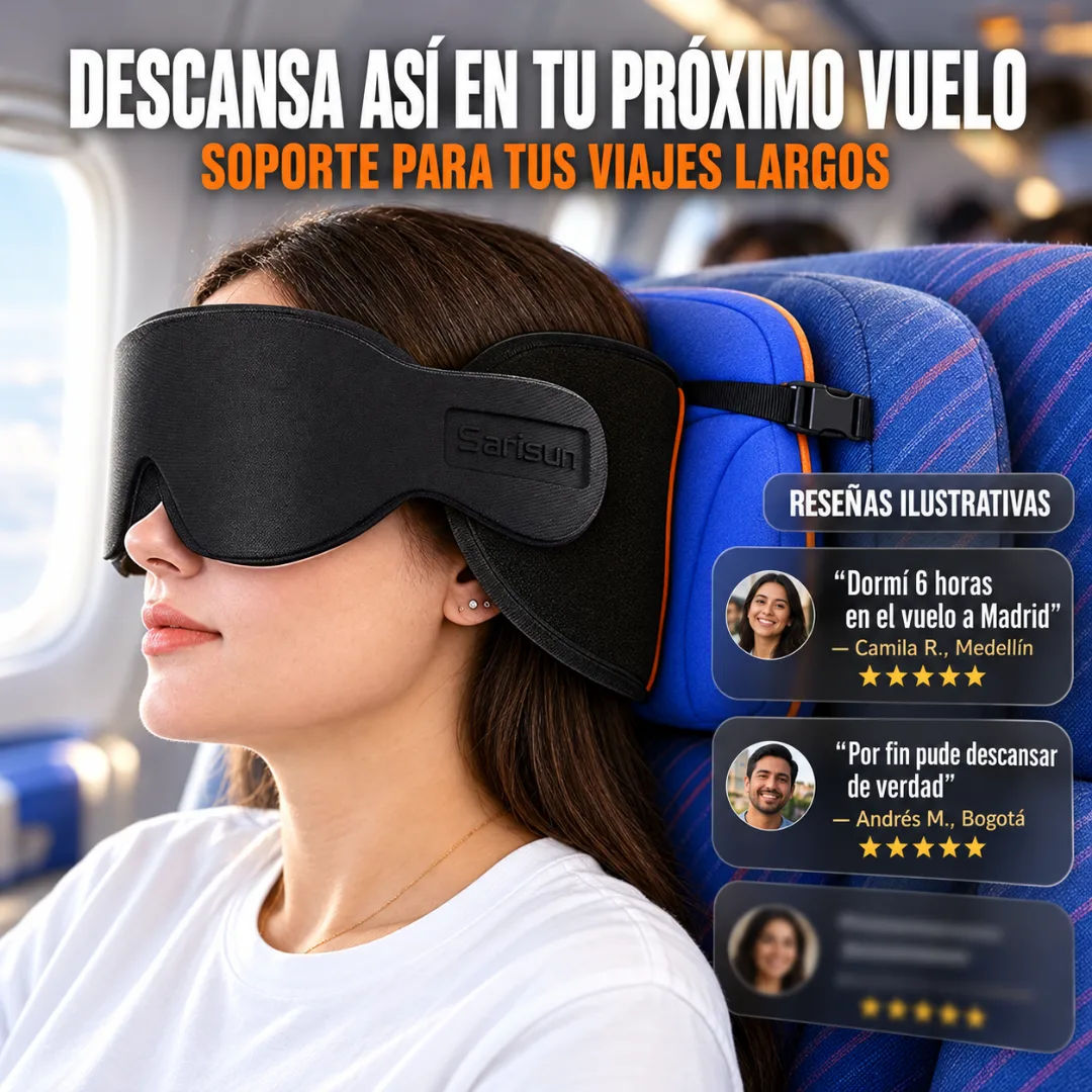 Cliente usando Almohada Cervical Para Viajes