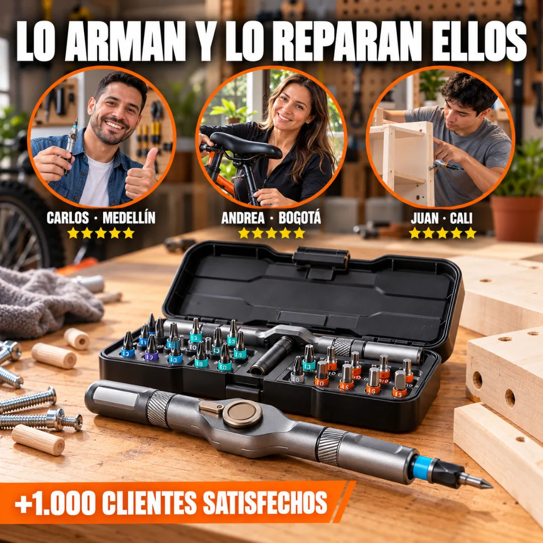 Clientes satisfechos con el kit de destornilladores