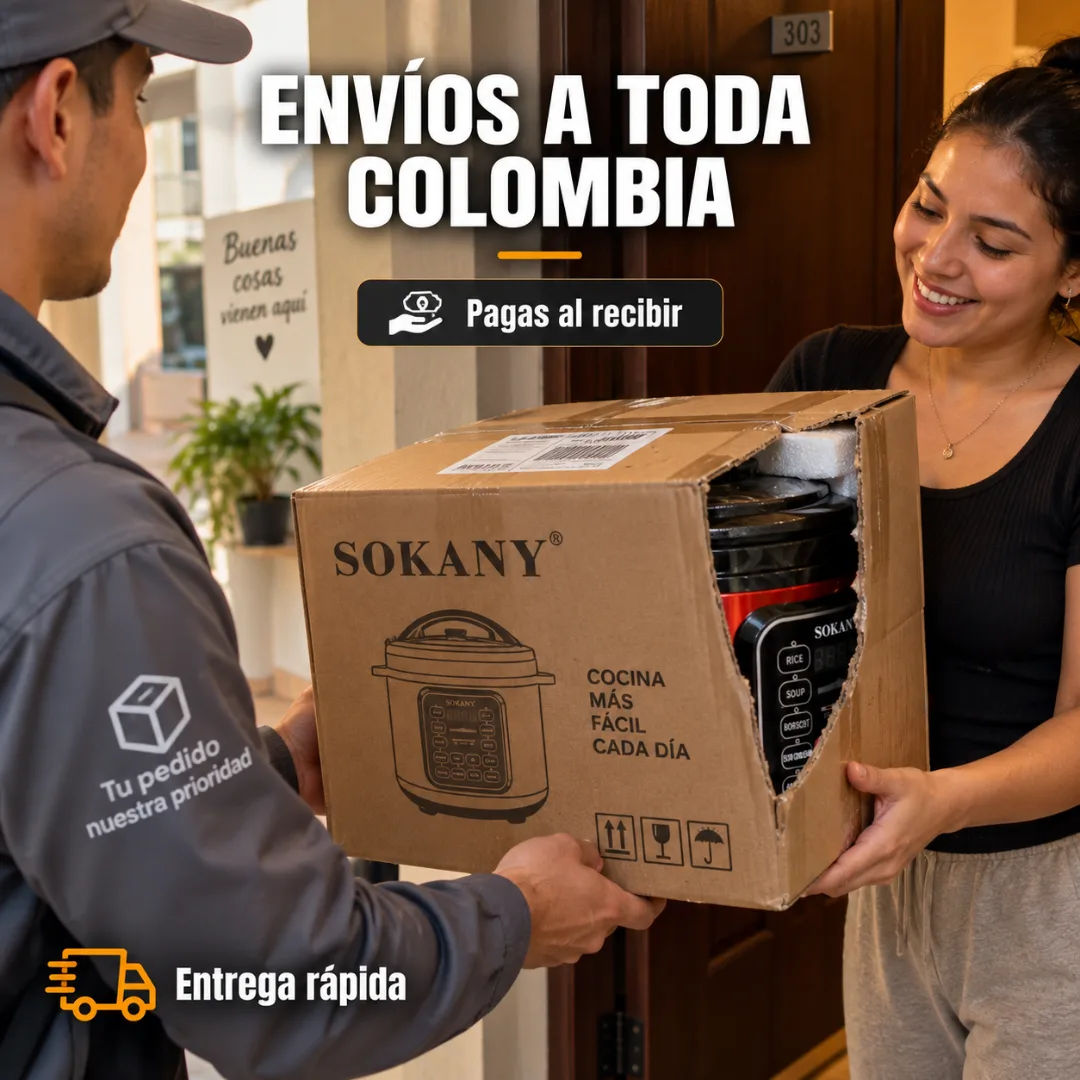 Olla Sokany SK-2402 sobre mesón pequeño de apartamento con base antideslizante visible