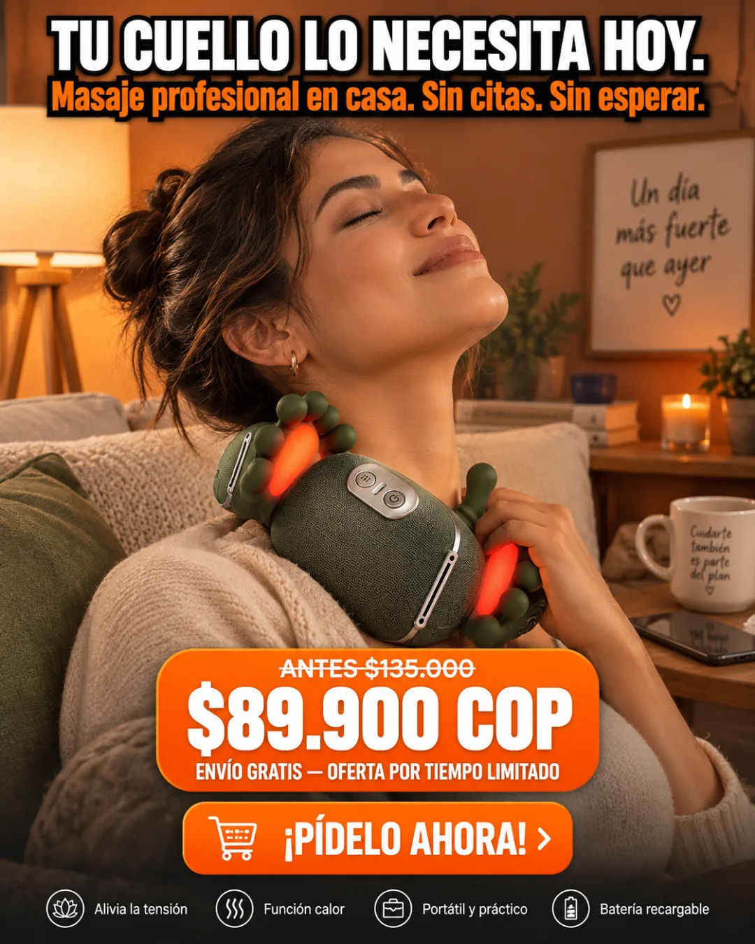 Masajeador de cuello y hombros Manitos con empaque listo para regalar