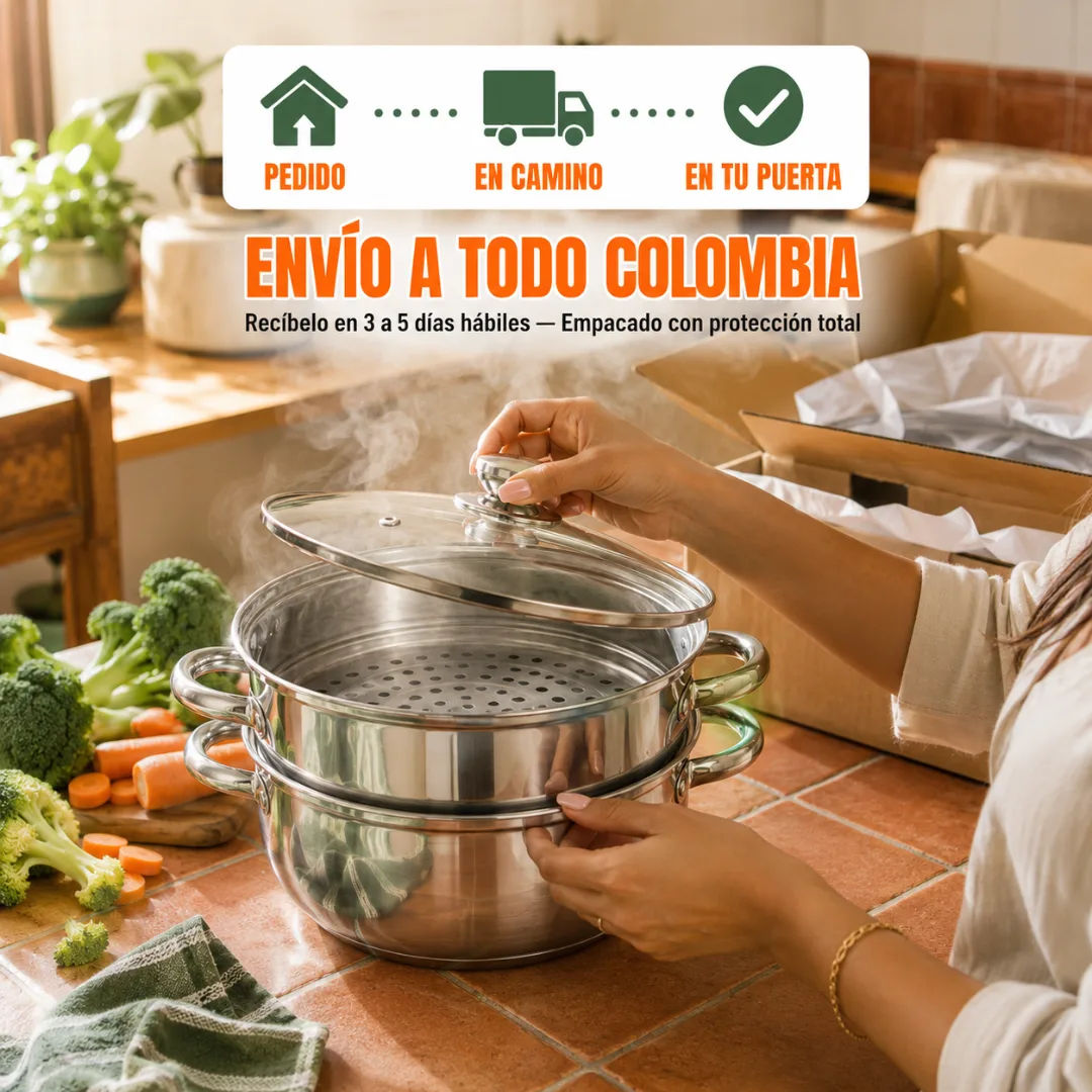 Olla Vaporera Doble Piso lista para enviar