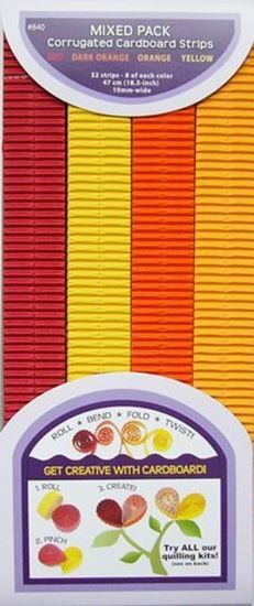 Picture of Red-Dark Orange-Yellow-Orange Corrugated Strips