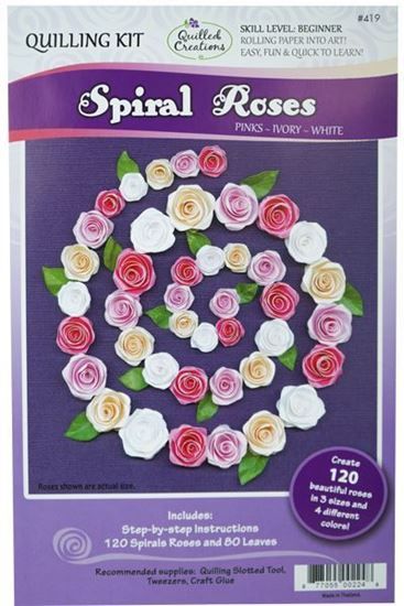 Spiral Roses Quilling Kit - Pink Ivory White