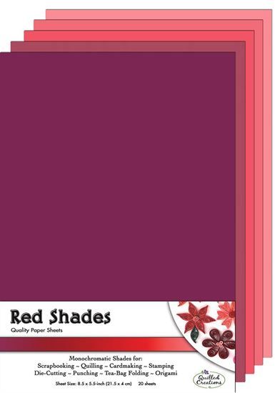 Red Shades Quilling Paper Sheets