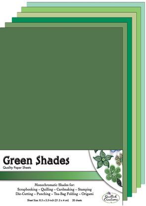 Lively Paper Creations A02 - Green Shades - Mixed Pack Quilling Paper