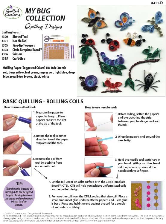 My Bug Collection Quilling Kit Instructions