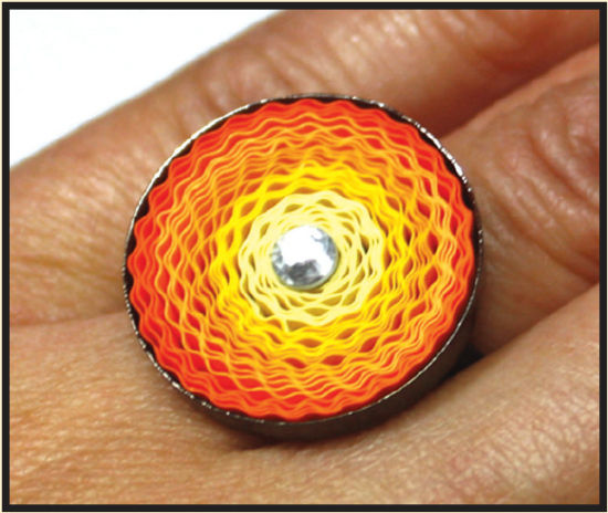 quilled sunrise ring design