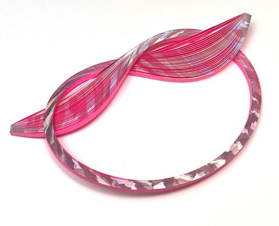 Pink Quilling Paper with Holofoil Edge