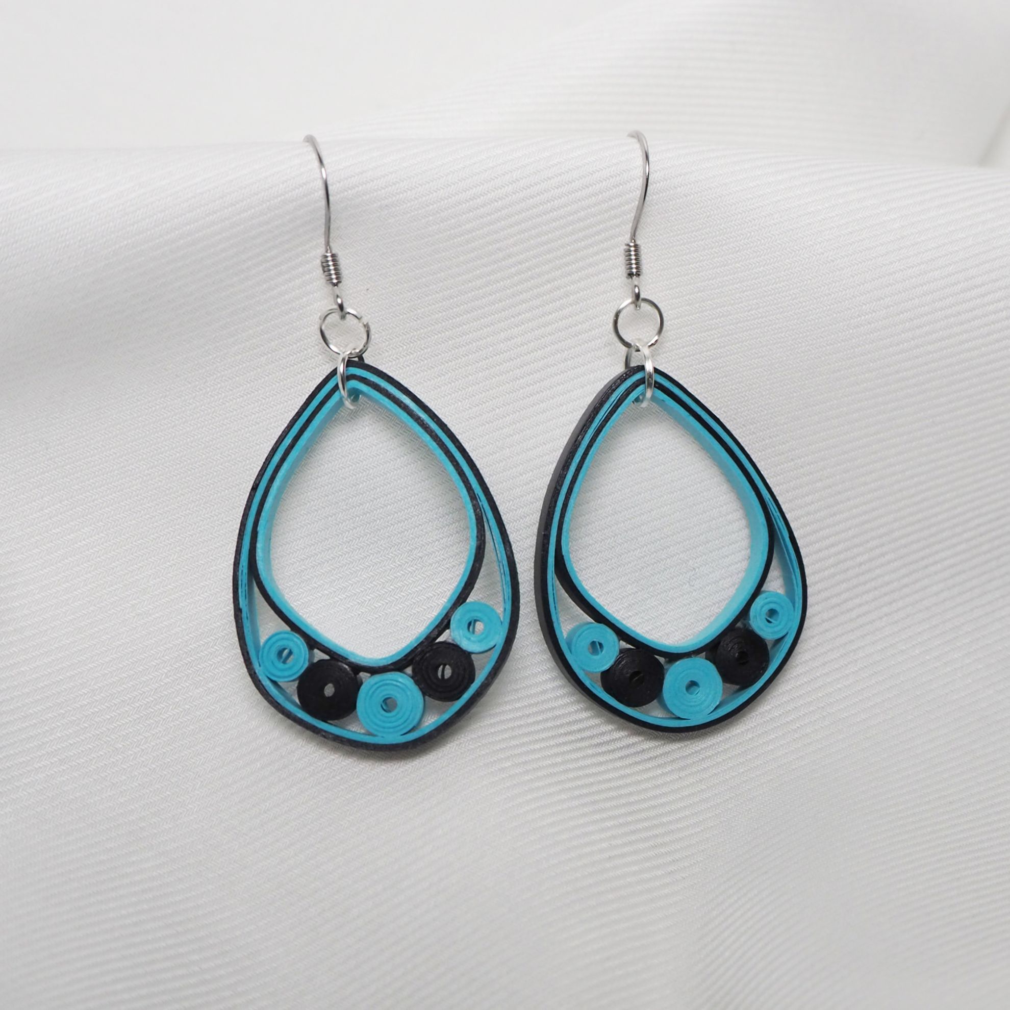 Blue & Black Quilled Earrings