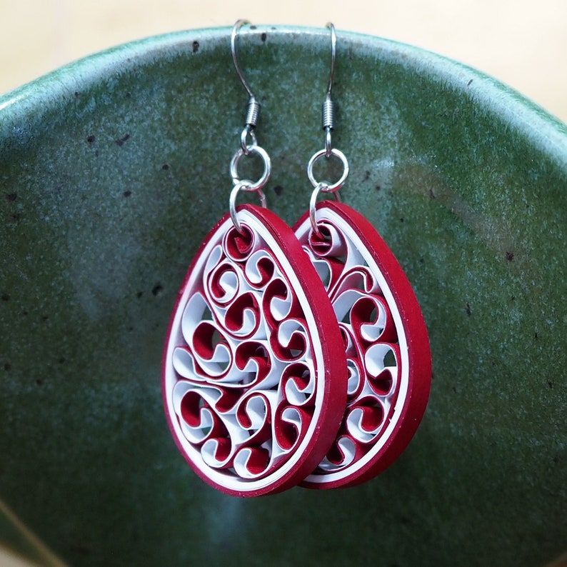 Red & White Earrings