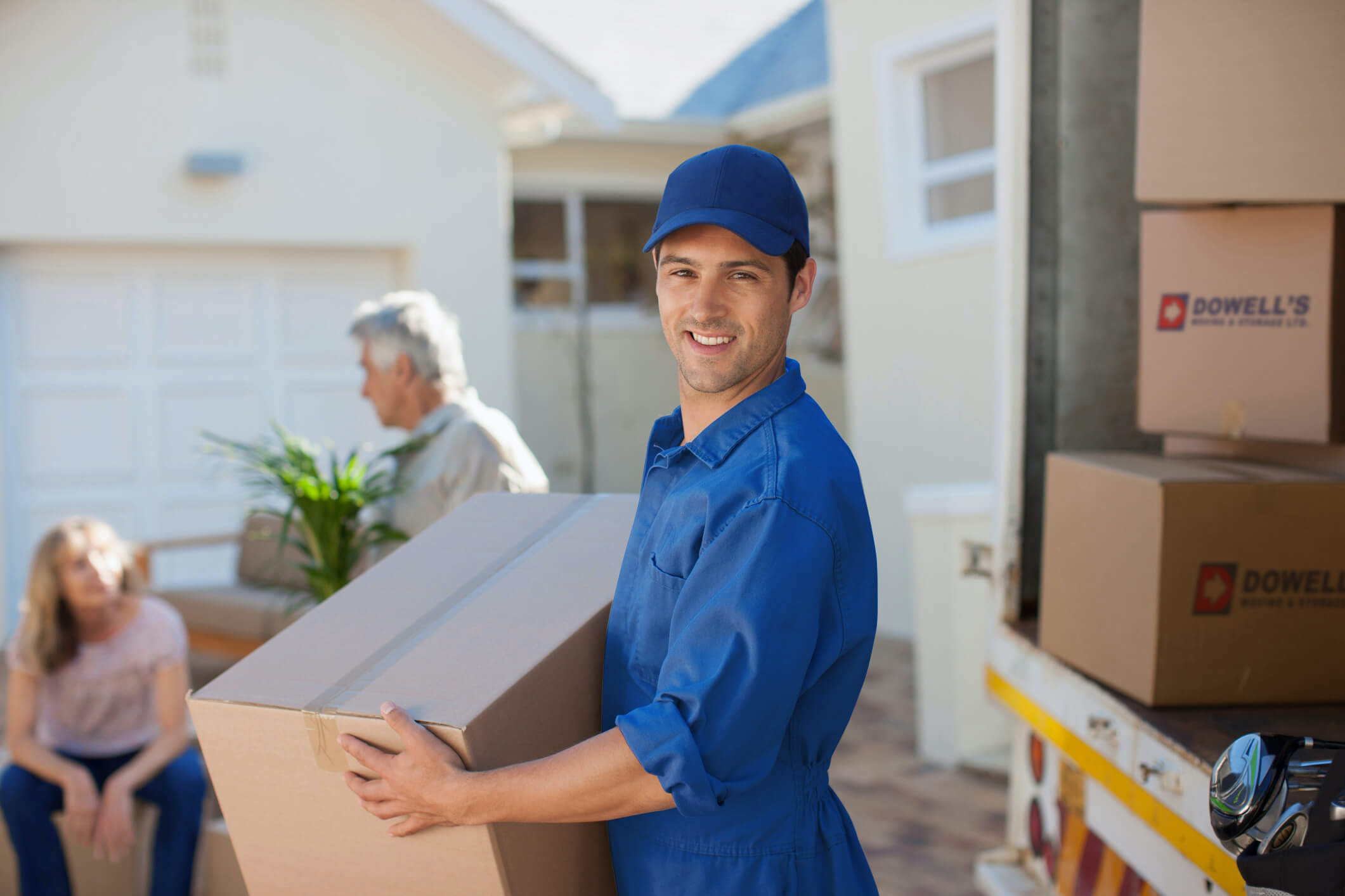 Dowell's Moving crew member loading a truck on Vancouver Island