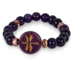 Amethyst Dragonfly Bracelet