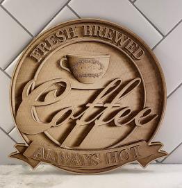 3D Illusions (Coffee Sign - Round)