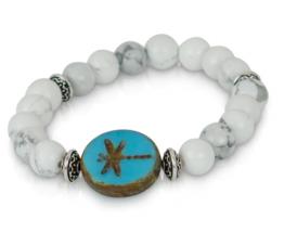 Howlite Dragonfly Bracelet