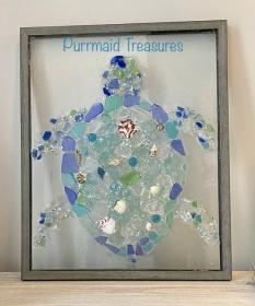 Sea Glass Wall Hanging Turtle