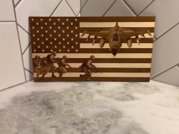America Flag Military 3D Art
