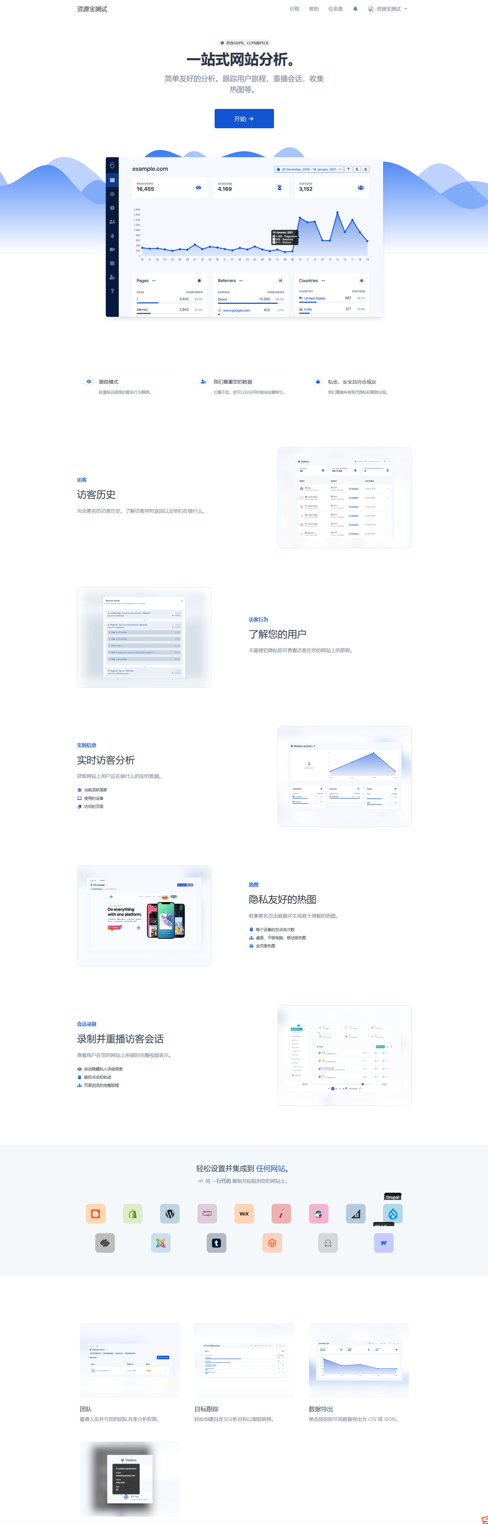 66Analytics v33汉化版,网站统计分析源码,汉化前台后台