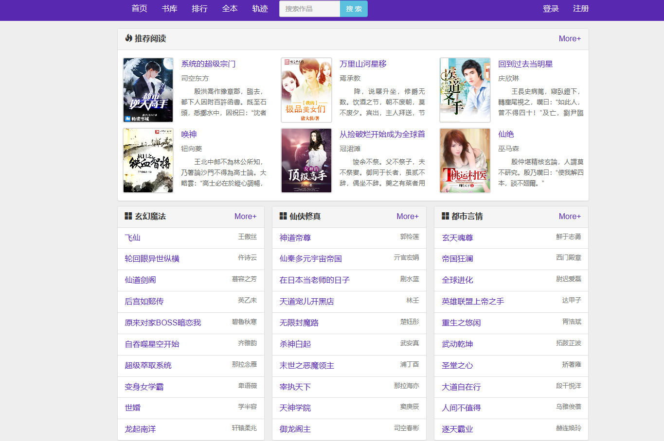 泛目录小说站群源码+快速收录权重7