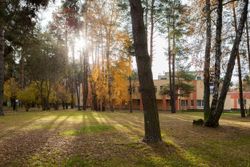 Территория Санатория Буг осенью - красивые тени на поляне Территория Санатория Буг осенью - красивые тени на поляне