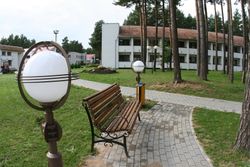 Территория Санатория Энергетик летом - прогулочные дорожки