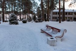 Территория Санатория Энергетик зимой - на центральном круге