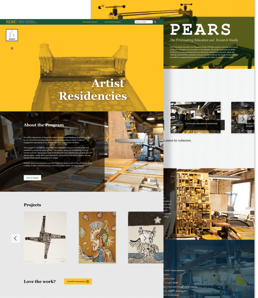 pears website visual design