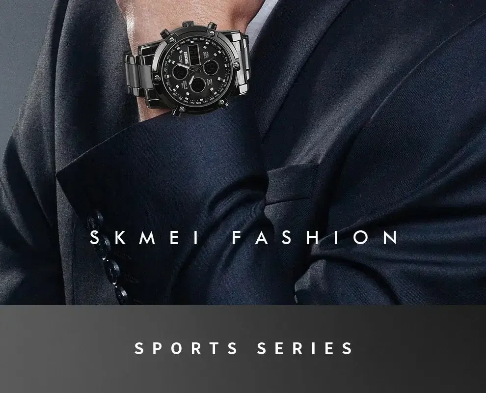 Produk Skmei Original Stainless Steel Dual Time - Jam Tangan Pria Black Full
