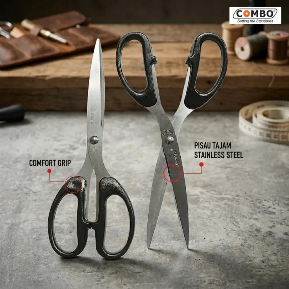 Produk Gunting Kantor Kertas Combo Stainless Steel Tajam Serbaguna Office Scissors