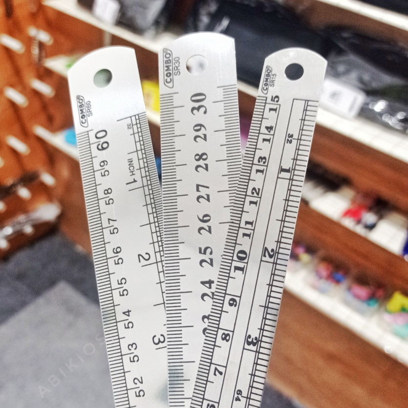 Produk Penggaris Besi Ruler Silver Combo
