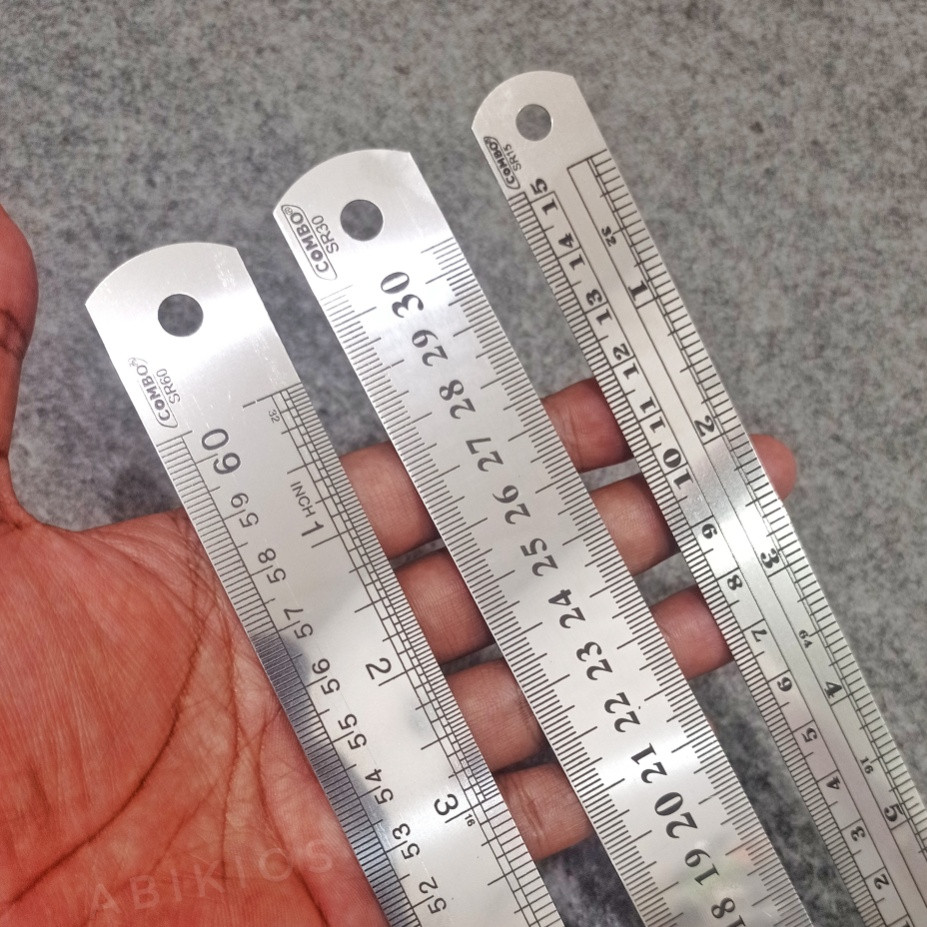 Produk Penggaris Besi Ruler Silver Combo