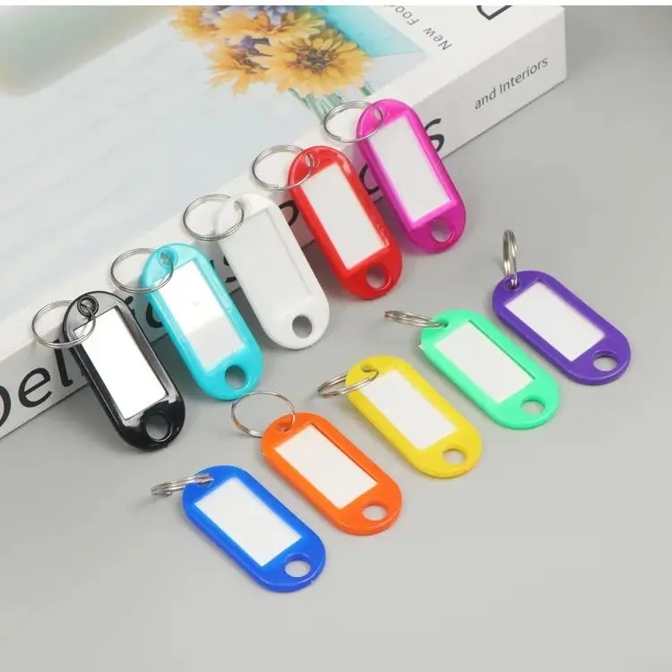 Produk Gantungan Kunci Label Nama Key Tag Plastik Warna Warni Label Identitas Kunci Tas