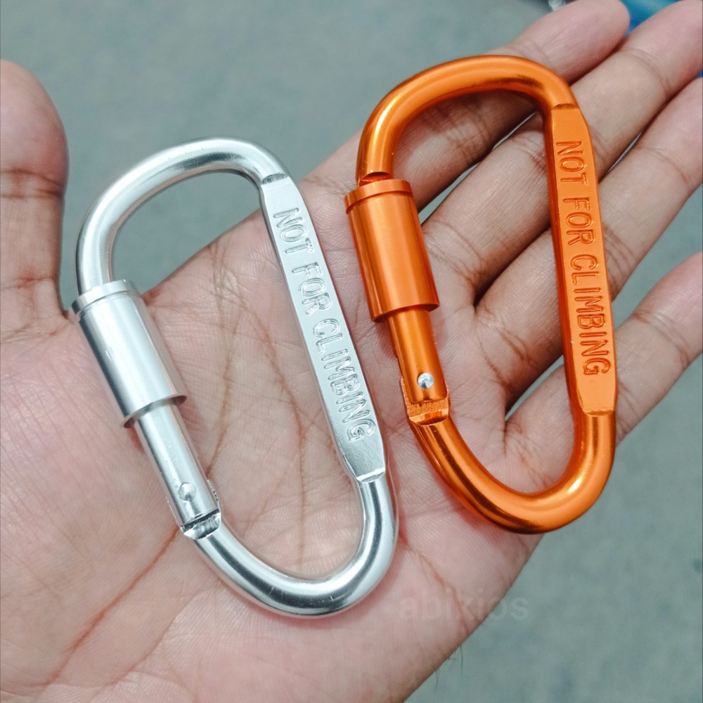 Produk Carabiner Aluminium D-ring 8cm Gantungan Kunci Outdoor