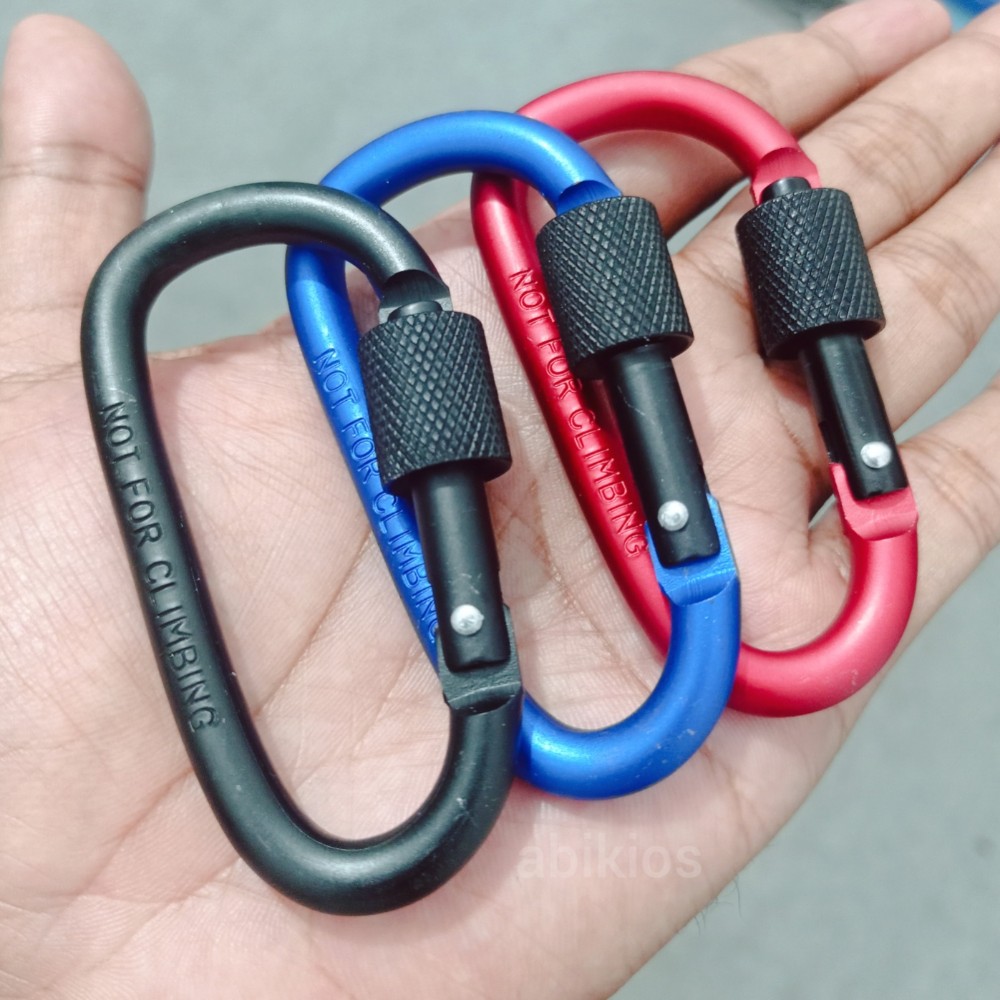 Produk Carabiner 7.7cm Pengunci Ulir Gantungan Kunci Outdoor Aceh
