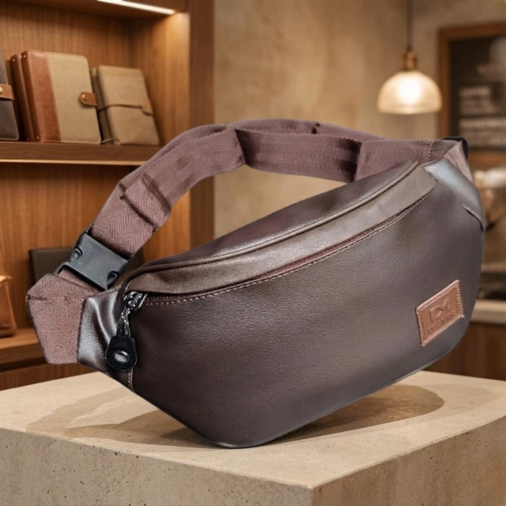 Produk Tas Dada Pria Premium Kulit Pu High End Waist Bag Import