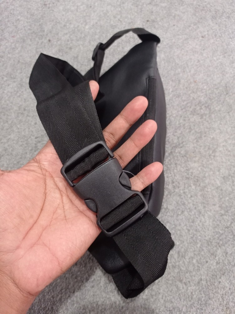 Produk Tas Dada Pria Premium Kulit Pu High End Waist Bag Import Hitam