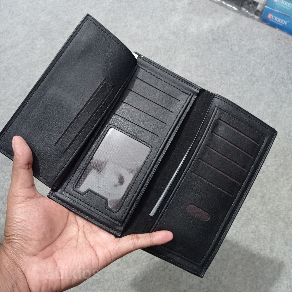 Produk Dompet Panjang Pria Vertical Long Wallet Kulit Pu Premium High Capacity