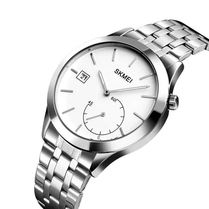 Produk Jam Tangan Analog Rantai Original New Style Silver White Skmei Original