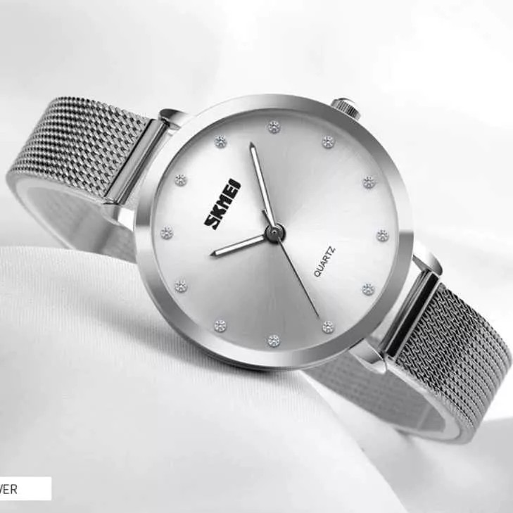 Produk Jam Tangan Wanita Casual Analog Original Rantai Stainless Steel Silver