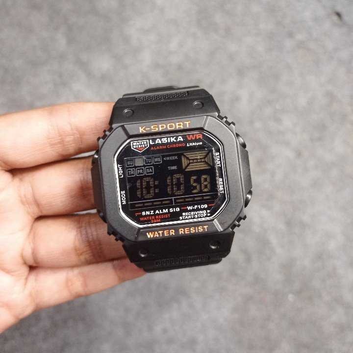 Produk Jam Tangan Lasika Sport Original Square Pria Blackwhite Simpel Edition