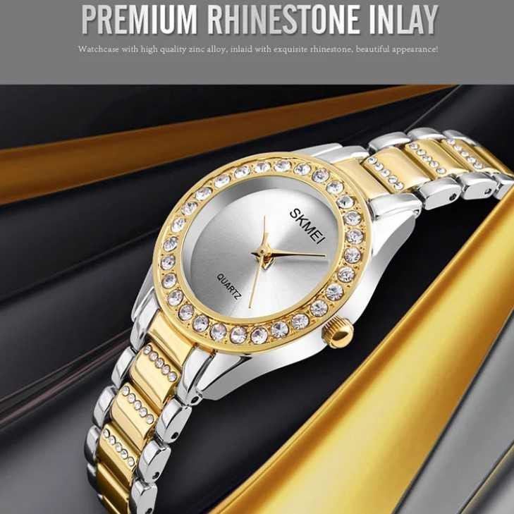Produk Jam Tangan Wanita Rantai Kecil Feminim Original Gold Skmei