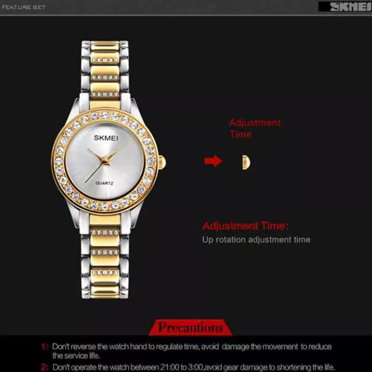 Produk Jam Tangan Wanita Rantai Kecil Feminim Original Gold Skmei