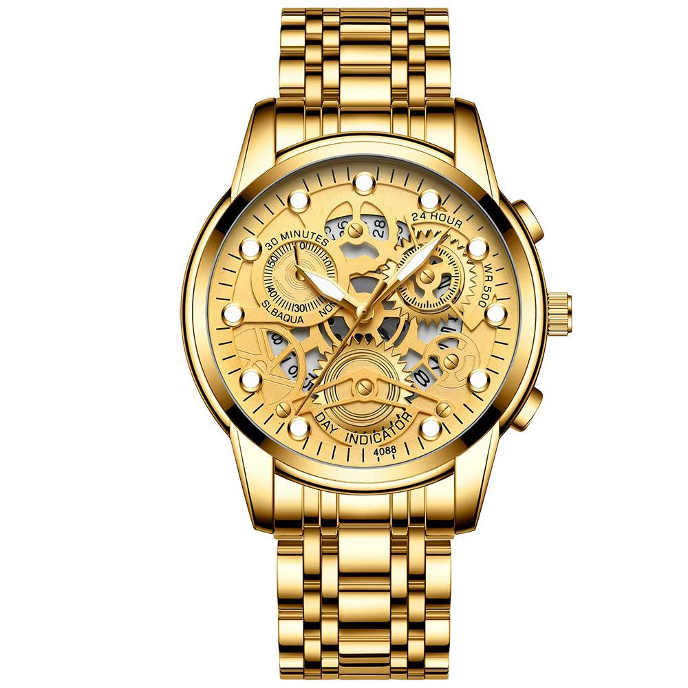 Produk Jam Tangan Full Gold Original Analog Rantai Pria