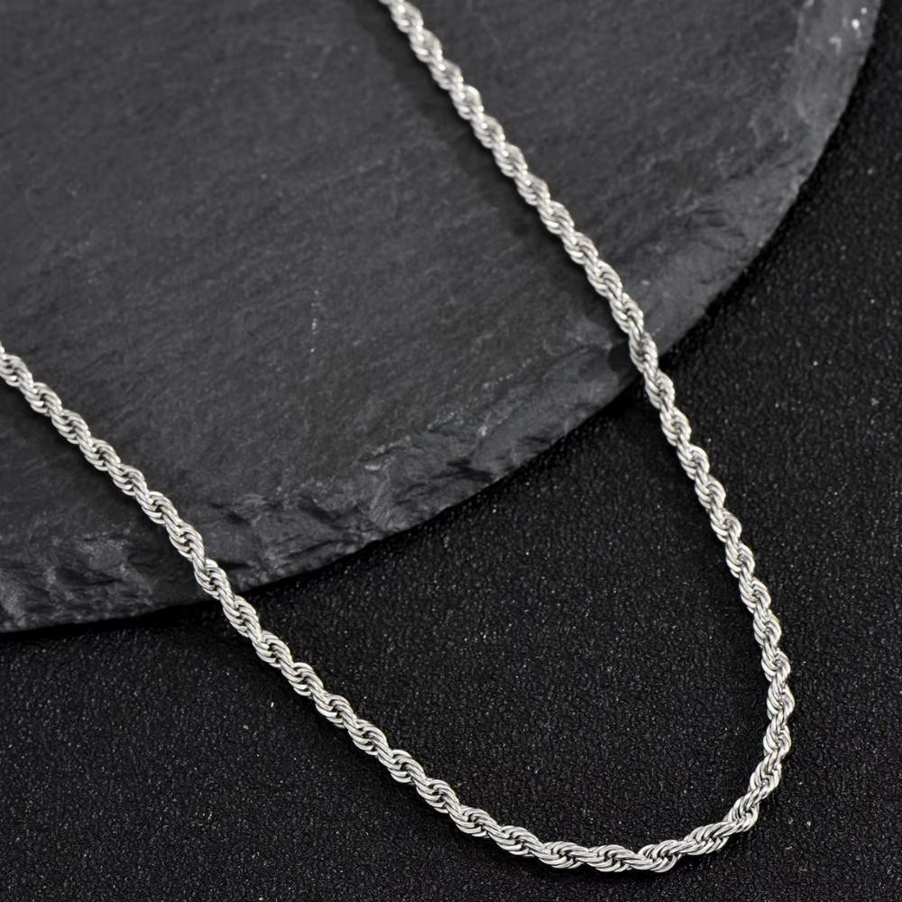 Produk Kalung Hitam Titanium Rantai Pagar Bulat Simpel Cowo Cewe Good