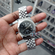 Jam Tangan Analog Pria Classic Stainless Steel Black Dial