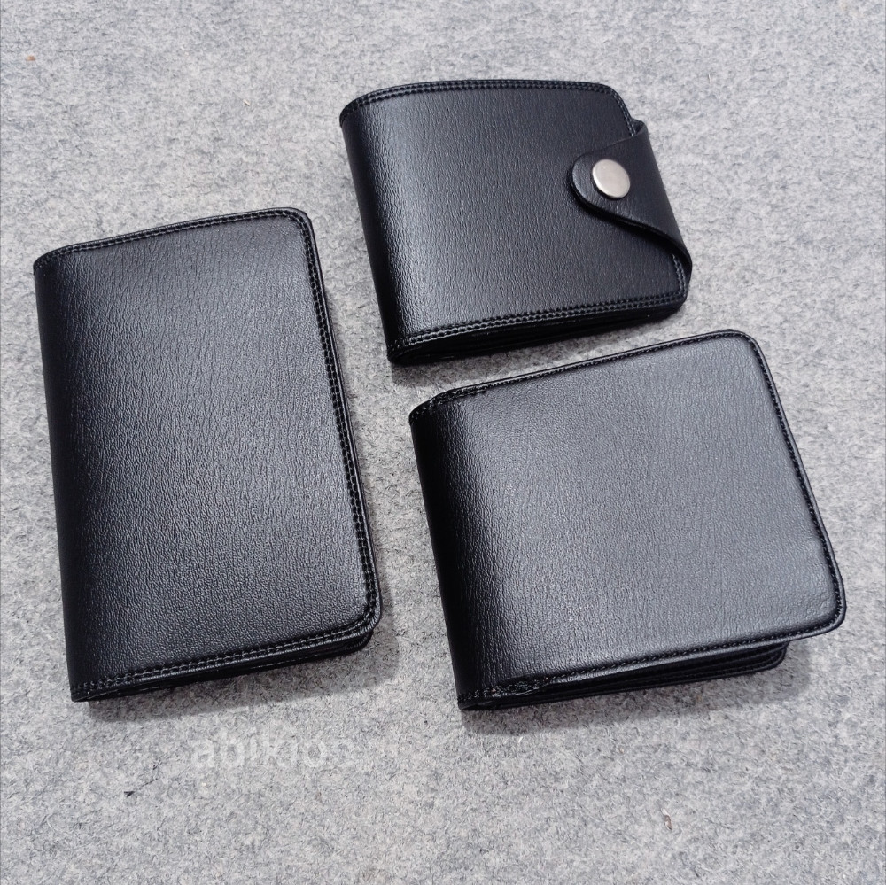 Produk Dompet Kulit Simpel Polos Hitam Remaja Dewasa