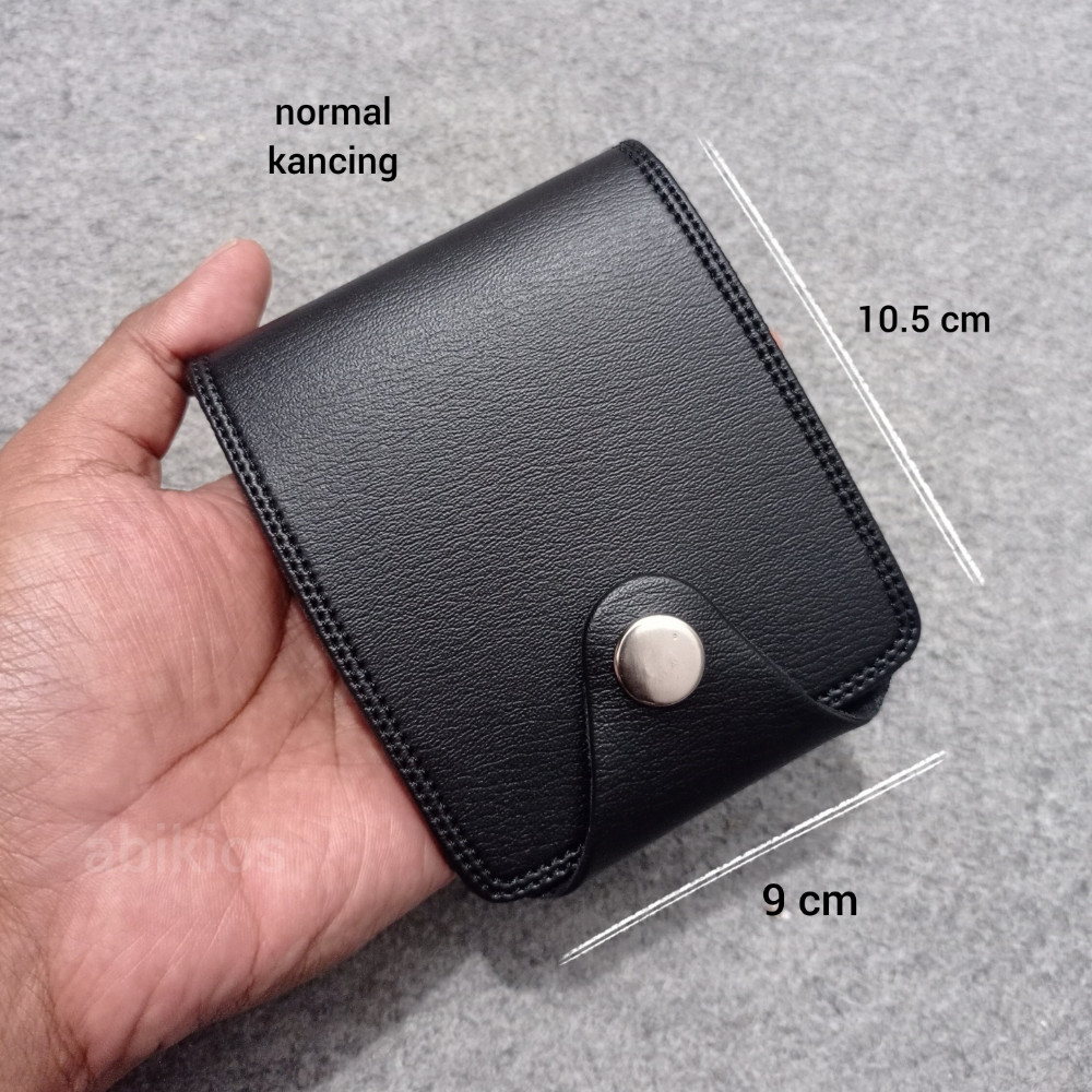 Produk Dompet Kulit Simpel Polos Hitam Remaja Dewasa